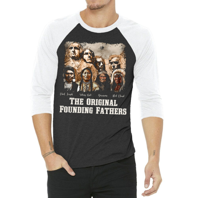 Native Mount Rushmore, Original Founding Fathers, David Behrens Tie Dy 3/4 Sleeve Shirt | Artistshot