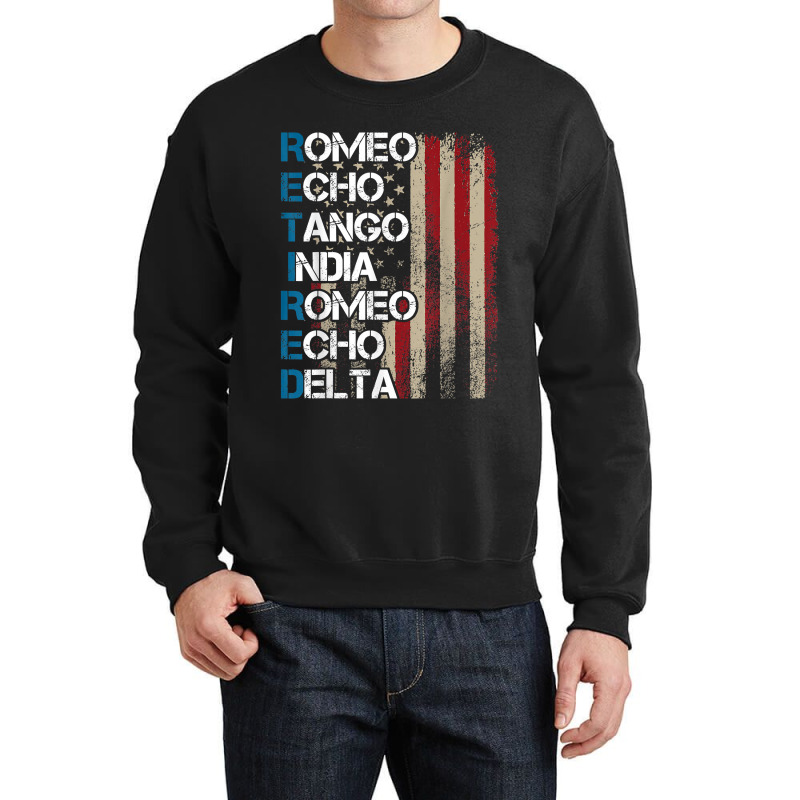 Phonetic Alphabet Retired Veteran Retirement Army Military Crewneck Sweatshirt | Artistshot