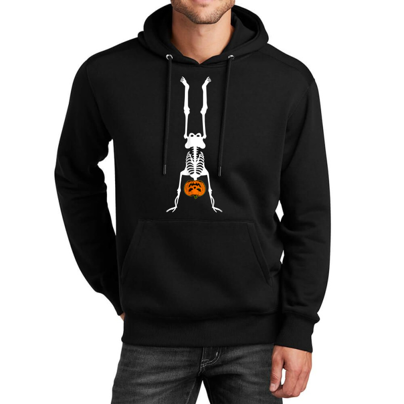 Skeleton Pumpkin Handstand Gymnastics Halloween Unisex Hoodie by Newest | Artistshot