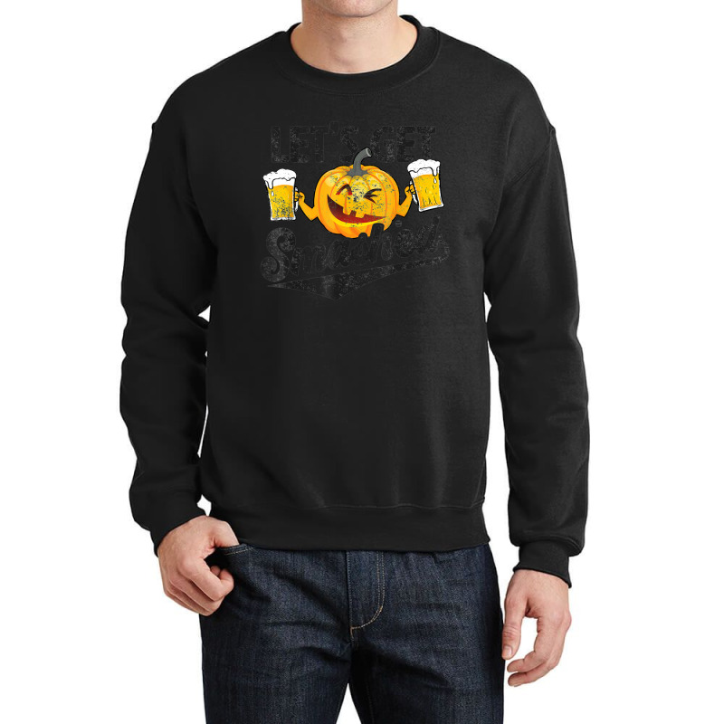 Lets Get Smashed Funny Pumpkin Beer Halloween Crewneck Sweatshirt by Premium | Artistshot