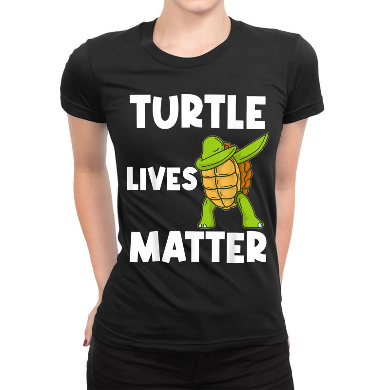 Cool Turtle For Men Women Dabbing Sea Tortoise Shell Reptile T Shirt Ladies Fitted T-Shirt by MilesDanialMayberry | Artistshot