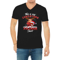 Football This Is My Christmas Pajama Football Christmas Light 364 V-neck Tee | Artistshot