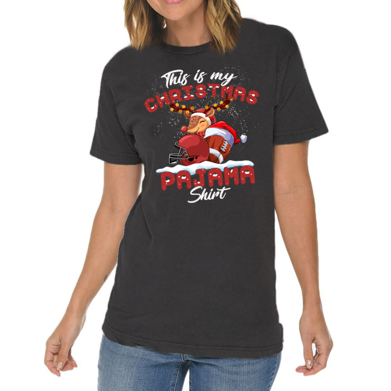 Football This Is My Christmas Pajama Football Christmas Light 364 Vintage T-Shirt by pester | Artistshot