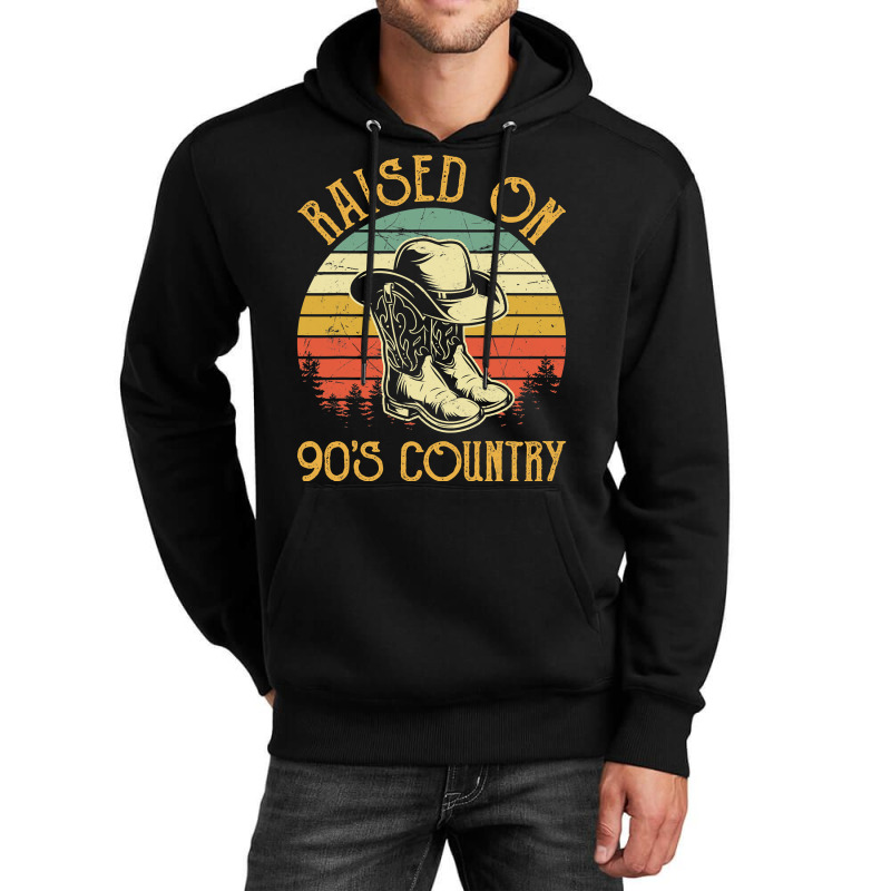 Raised On 90's Country Music Tvintage Cowgirl Western Unisex Hoodie | Artistshot