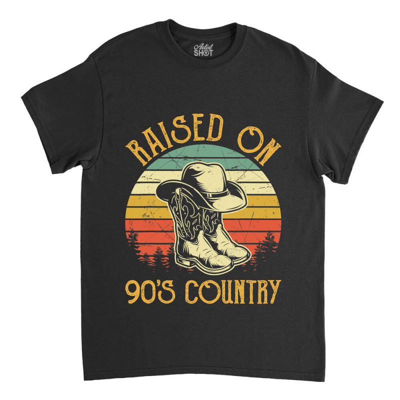 Raised On 90's Country Music Tvintage Cowgirl Western Classic T-shirt | Artistshot