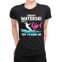 Funny Water Ski Designs For Women Girls Water Skier Athletes Ladies Fitted T-shirt | Artistshot