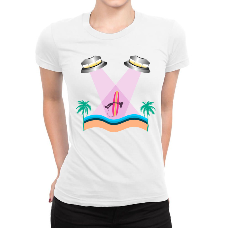 Funny Alien Abduction Ladies Fitted T-Shirt by mailboxdisco | Artistshot