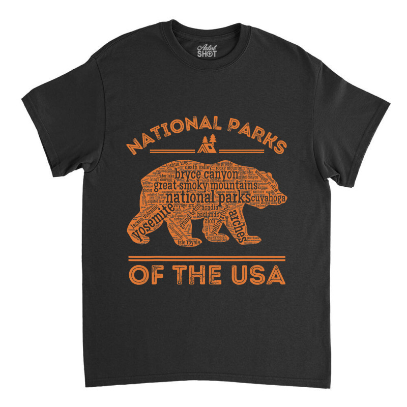 National Parks Bear Hiking Travel Camping Outdoors Retro Usa Classic T-shirt | Artistshot