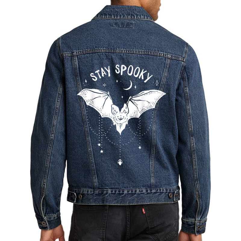 Stay Spooky Cute Vampire Bat Halloween Men Denim Jacket by LilaFrancine | Artistshot