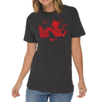 Red Japanese Dragon Aesthetic Grunge 90s Chinese Dragon Vintage T-shirt | Artistshot