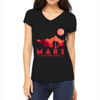 Red Mars Planet  Space National Park  Funny Mars Women's V-neck T-shirt | Artistshot