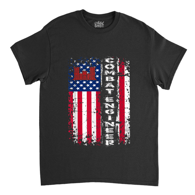 Combat Engineer Distressed American Flag - U.s. Military Classic T-shirt by MarjorieWillie | Artistshot