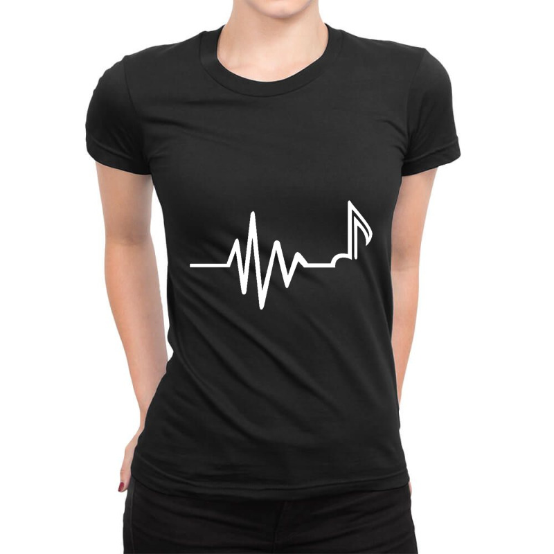 Frequency Music Note Ladies Fitted T-Shirt by Ashleypuckettx | Artistshot