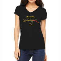 Volume-vu-meter-vintage-audio-engineer-recording-studio-gear Head Musi Women's V-neck T-shirt | Artistshot