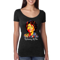 Black History Month  Reclaiming My Time Maxine Waters Painting Women's Triblend Scoop T-shirt | Artistshot