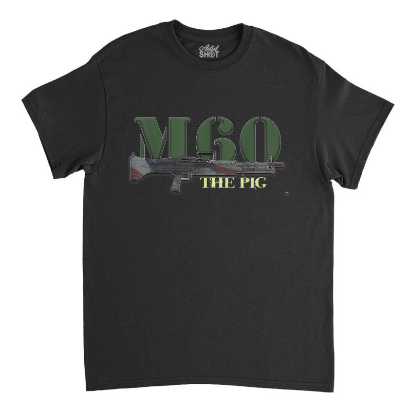 M60 Military Machine Gun American Flag Graphic Classic T-shirt | Artistshot