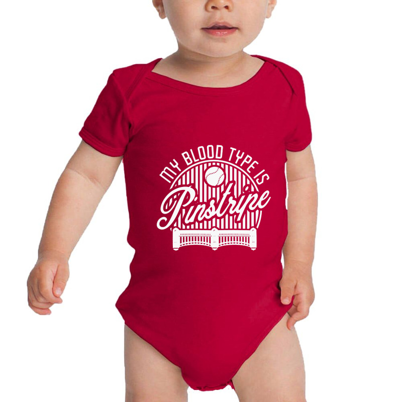 Blod Type Pinstripe Round Baby Bodysuit by cm-arts | Artistshot