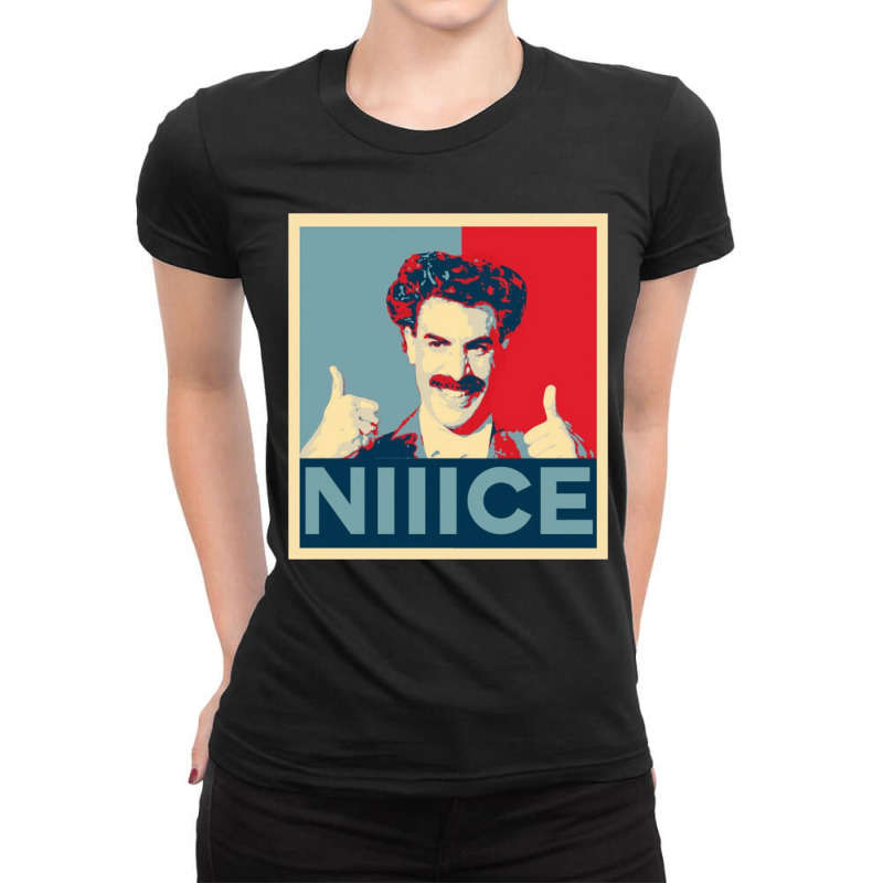 Borat, Borat Vintage, American Hope Poster, Nice Kazakhstan, Borat Art Ladies Fitted T-Shirt by SHOPAHSSA | Artistshot