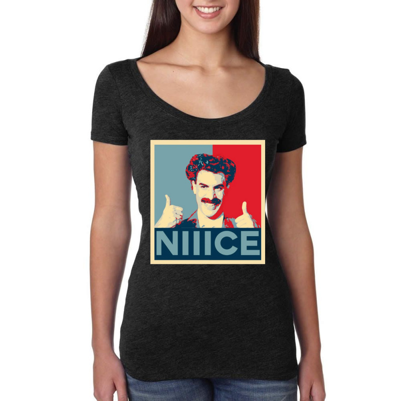 Borat, Borat Vintage, American Hope Poster, Nice Kazakhstan, Borat Art Women's Triblend Scoop T-shirt by SHOPAHSSA | Artistshot