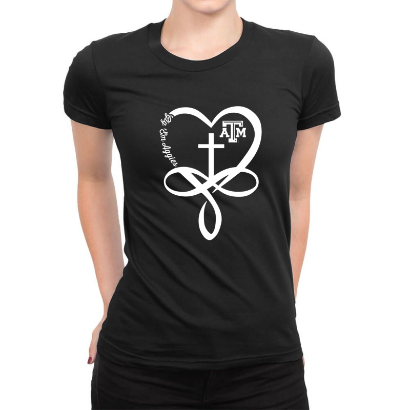 Texas A&m Aggies Heart Infinity God Apparel Ladies Fitted T-Shirt by AngelaMaria | Artistshot