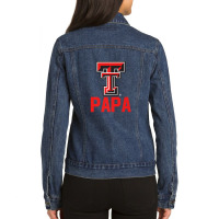 Texas Tech Red Raiders Papa Combined Flags Apparel Ladies Denim Jacket | Artistshot