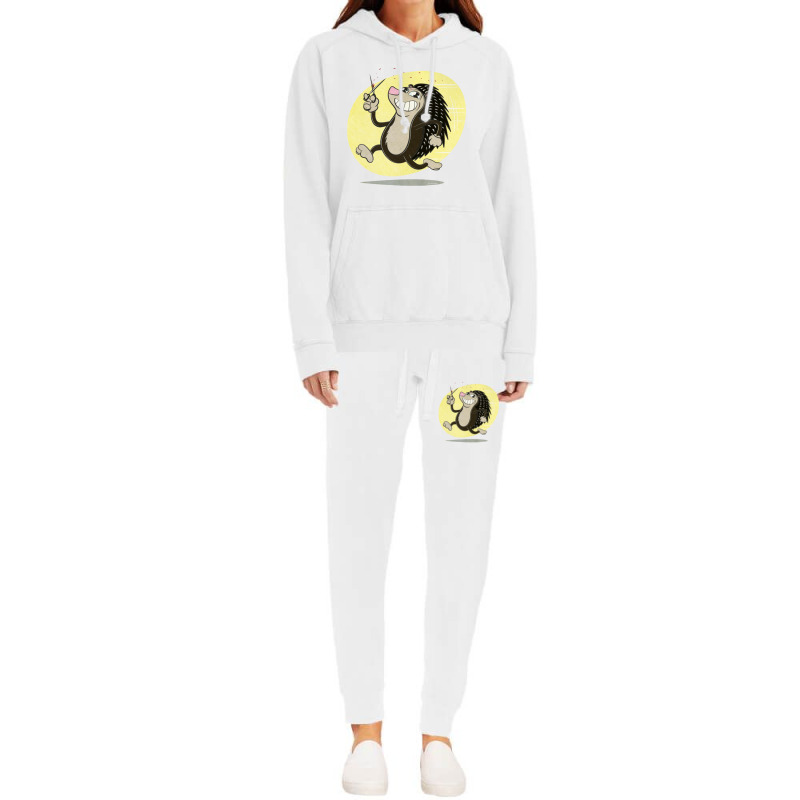 Cuddly Critters Wielding Sharp Objects #4   Retro Cartoon Style Hoodie & Jogger Set | Artistshot