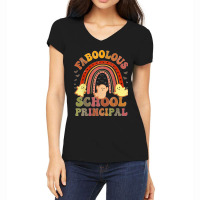 Vintage Faboolous School Principal Costume This Is My Scary Women's V-neck T-shirt | Artistshot