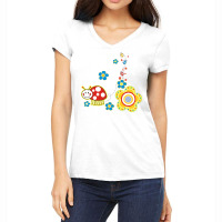 Ladybird, Insect, Animals, Flowers, Nature Women's V-neck T-shirt | Artistshot