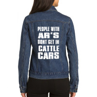 People With Ar's Don'gein Cattle Cars Games Characters Ladies Denim Jacket | Artistshot