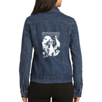 Flying Saucers Alien Invasion Ladies Denim Jacket | Artistshot