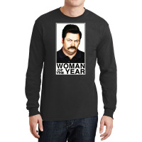 Woman Of The Year - Ron Swanson Long Sleeve Shirts | Artistshot