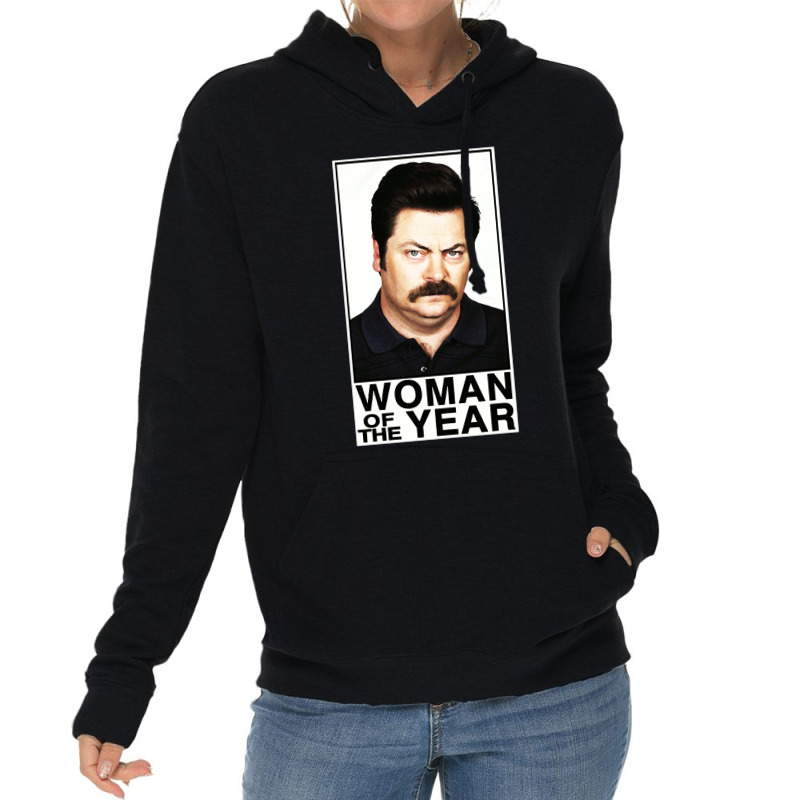 Woman Of The Year - Ron Swanson Lightweight Hoodie | Artistshot