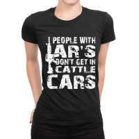 People With Ar's Don'gein Cattle Cars Sarcastic Vintage Video Games Ch Ladies Fitted T-shirt | Artistshot