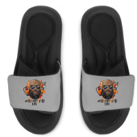 Bald Black Man Firefighter Life Slide Sandal | Artistshot