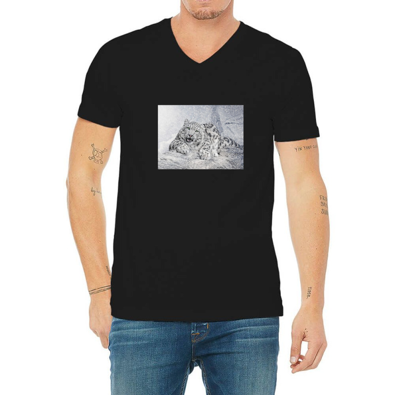 Panthera Uncia V-Neck Tee by cm-arts | Artistshot