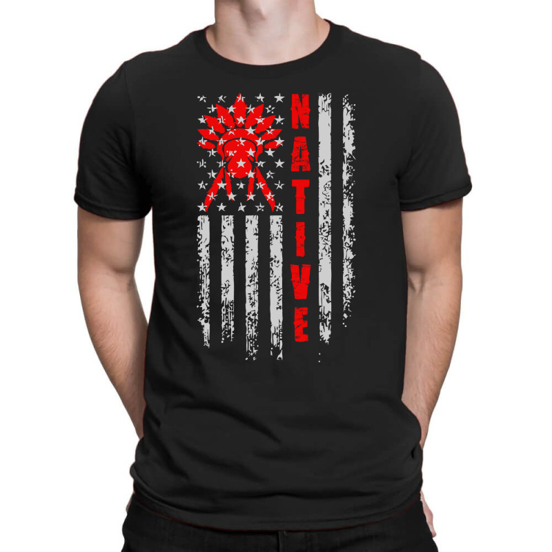 Native American Flag Retro T-shirt | Artistshot