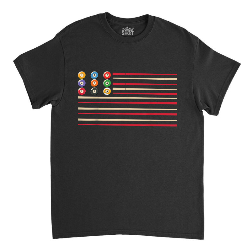 Billiard Player Us Flag Pool Snooker Classic T-shirt | Artistshot