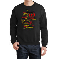 Germany Map Silhouette Towns Cities Flag Berlin Travel Crewneck Sweatshirt | Artistshot