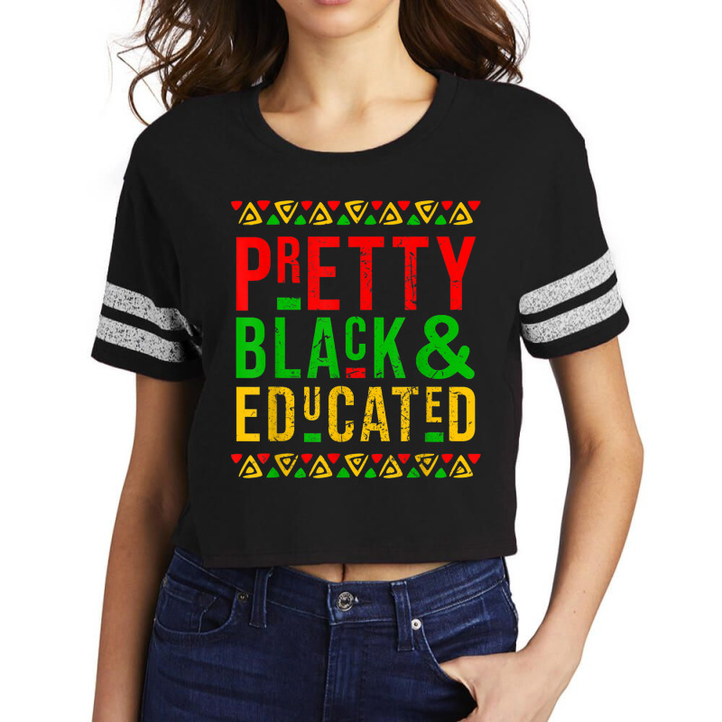 Pretty Black And Educated Black History Month Outficute Graphic Music Scorecard Crop Tee by KhalilDesign | Artistshot