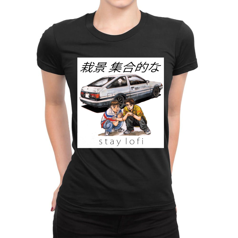 Initial Lofi Classic Ladies Fitted T-Shirt by cm-arts | Artistshot