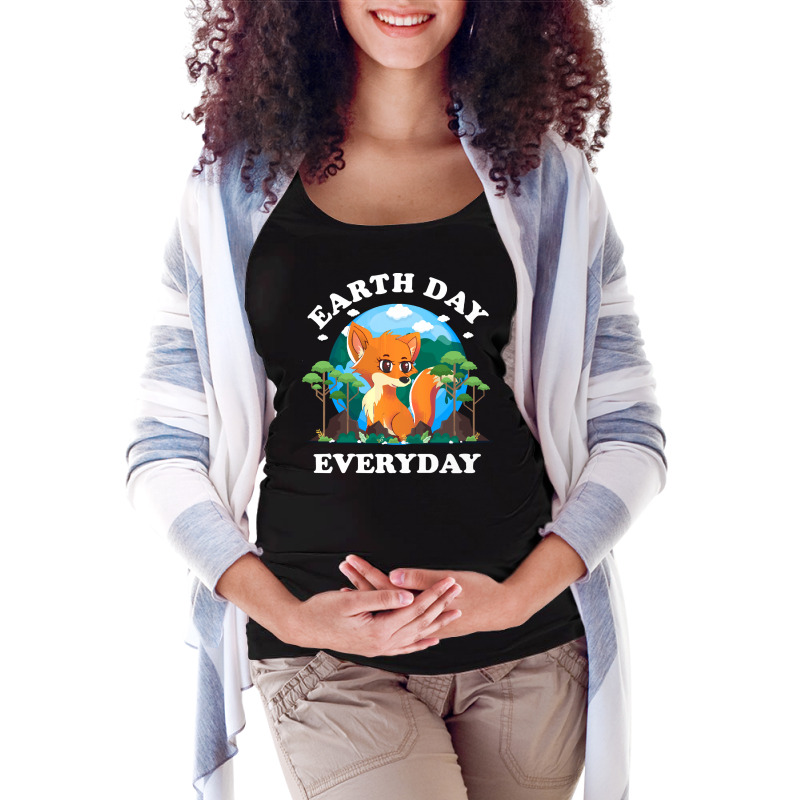 Fox Earth Day Everyday T  Shirt Earth Day Everyday Fox Animal Nature P Maternity Scoop Neck T-shirt by cm-arts | Artistshot