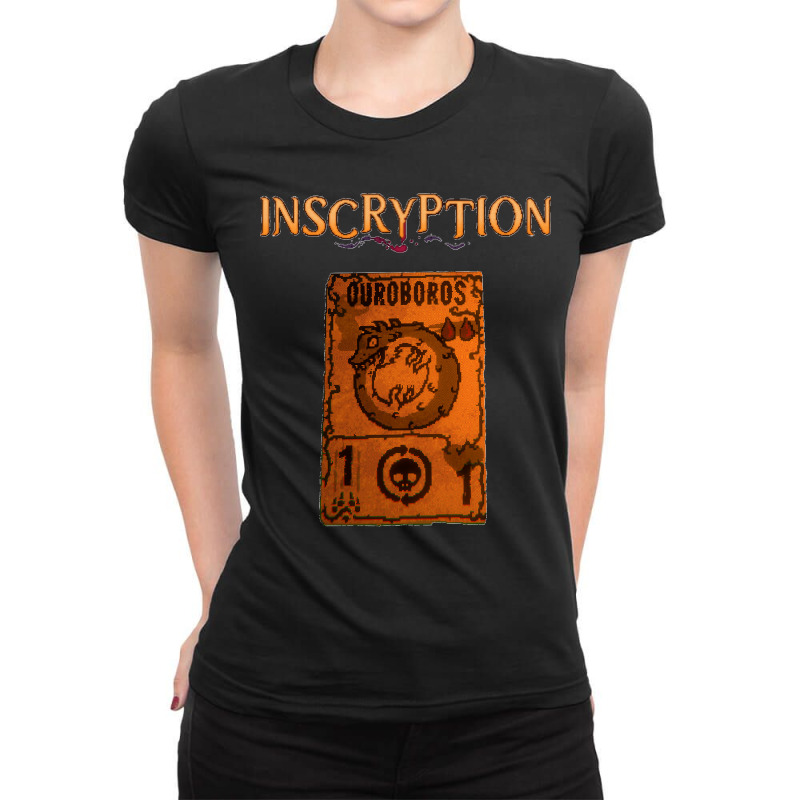 Inscryption Psychological Horror Ouroboros Card Game Halloween Scary S Ladies Fitted T-Shirt by cm-arts | Artistshot