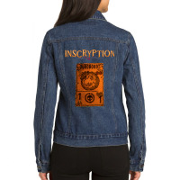 Inscryption Psychological Horror Ouroboros Card Game Halloween Scary S Ladies Denim Jacket | Artistshot