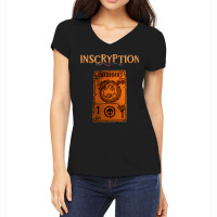 Inscryption Psychological Horror Ouroboros Card Game Halloween Scary S Women's V-neck T-shirt | Artistshot