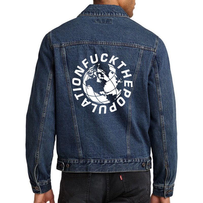 Fuck The Population Men Denim Jacket by cm-arts | Artistshot