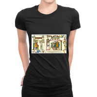 Bayeux Tapestry - Halley_s Comet Ladies Fitted T-shirt | Artistshot