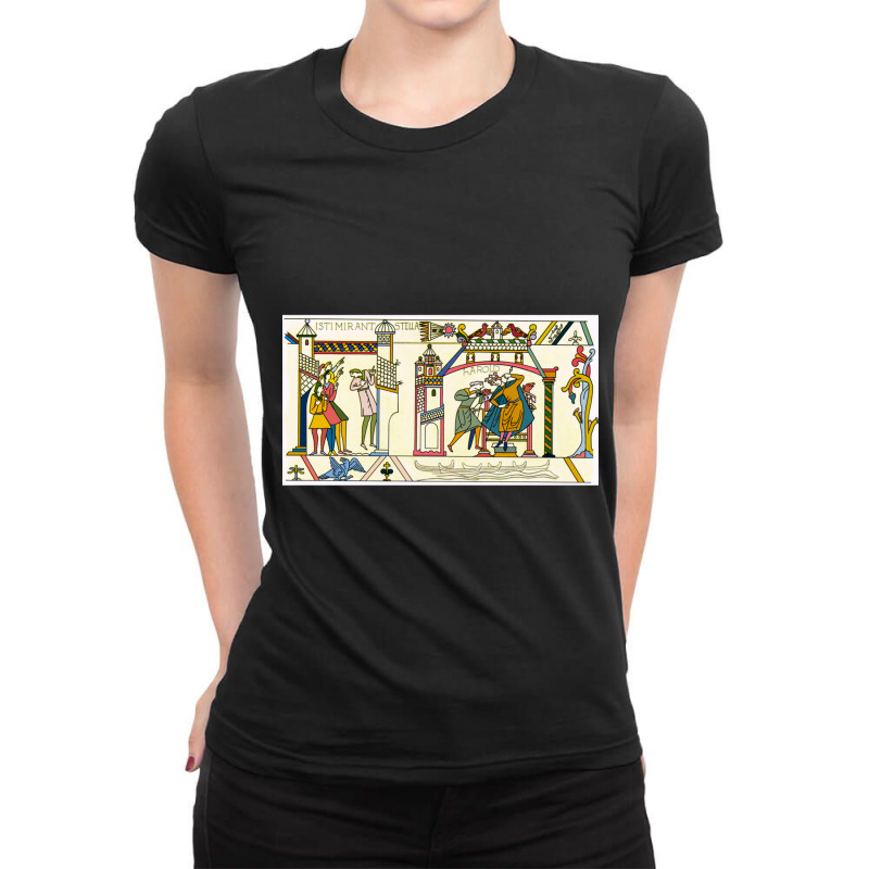 Bayeux Tapestry - Halley_s Comet Ladies Fitted T-Shirt by cm-arts | Artistshot