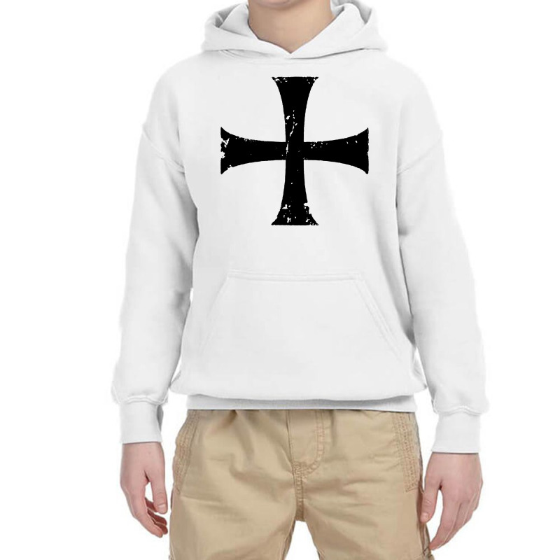 Distressed Crusader Knights Templar Youth Hoodie | Artistshot