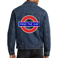 London Souvenir Mind The Gap Underground Tube Men Denim Jacket | Artistshot