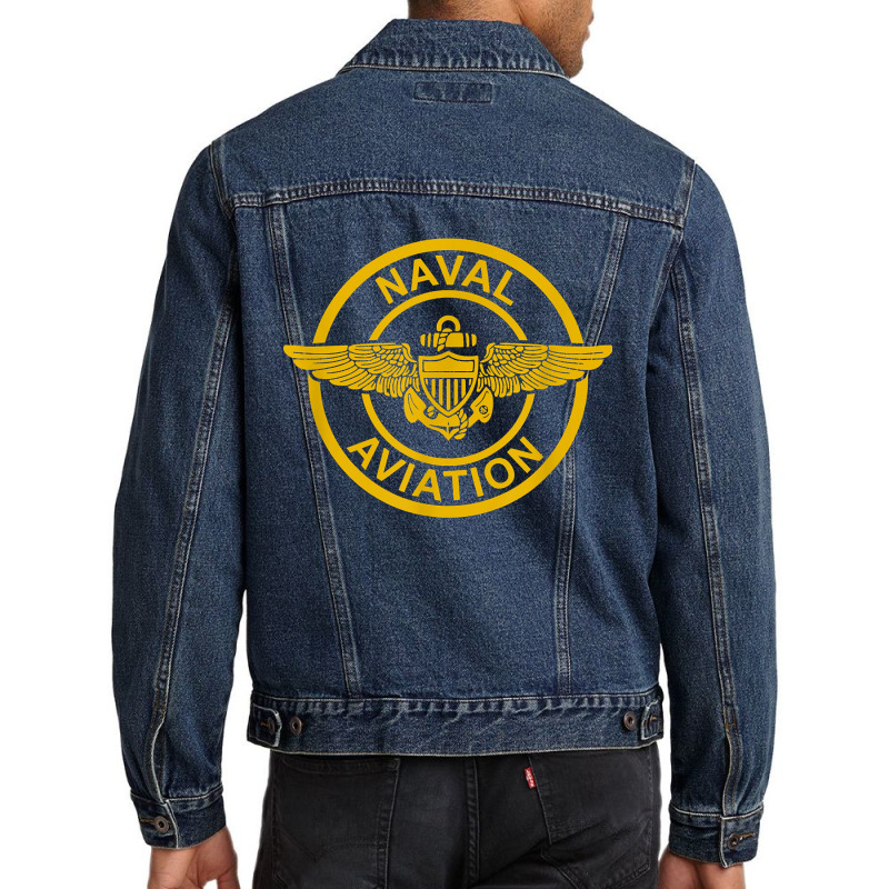 Naval Aviation Wings Patch Men Denim Jacket by MarjorieWillie | Artistshot